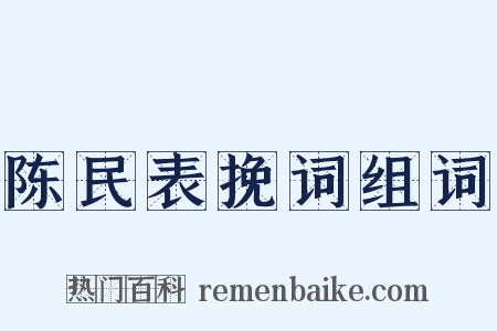 陈民表挽词组词是什么意思的图片